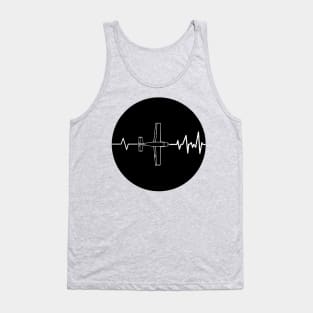 Heart Pulses Airplane lover Tank Top